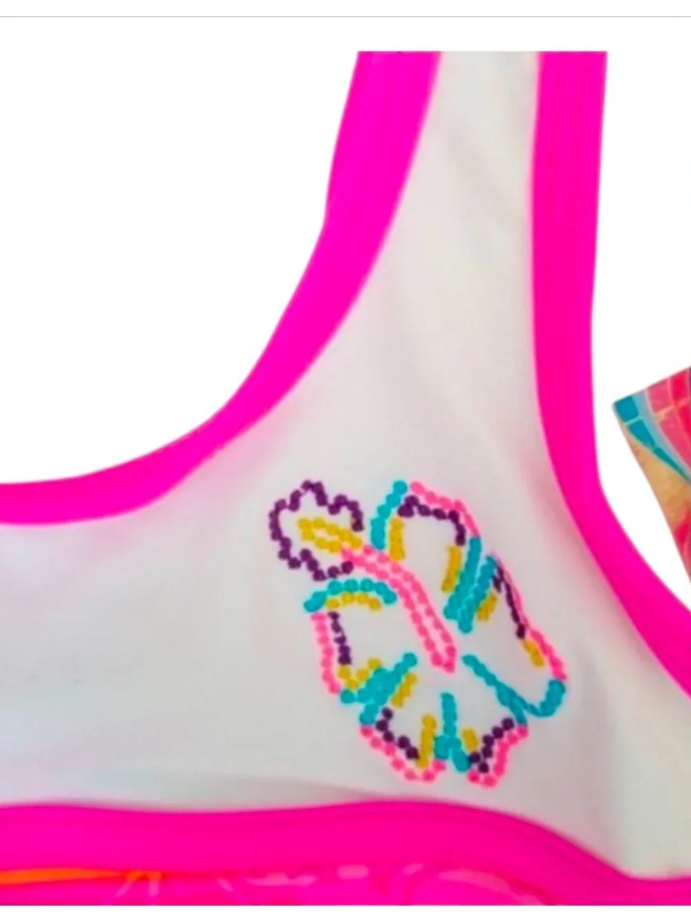 Girls Floral Striped Swimsuit With UPF 50+ Protection Size 12M Multicolor Stripe